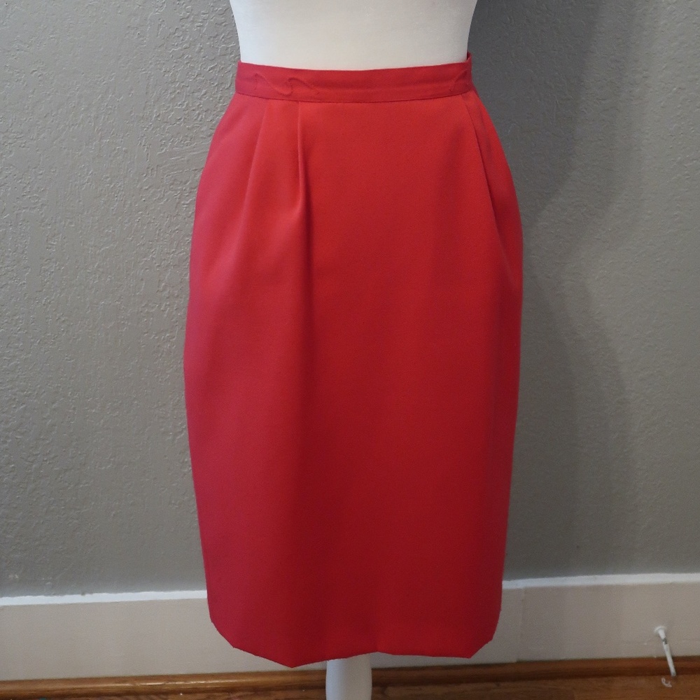 VINTAGE 90'S PENCIL SKIRT WITH SLIT+POCKETS S- 4P
